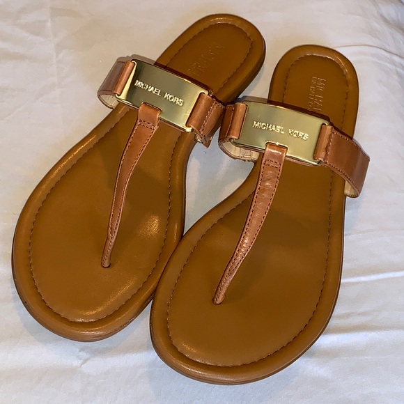 Michael Kors size 9 Gold and Tan Sandals - Picture 1 of 6